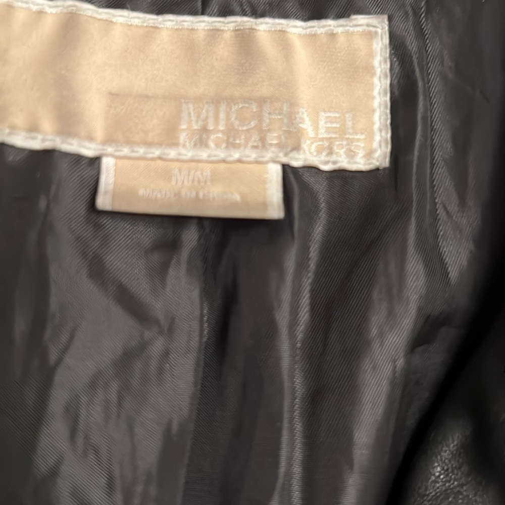 Michael Kors Vintage Black Leather Biker Jacket - Picture 2 of 5